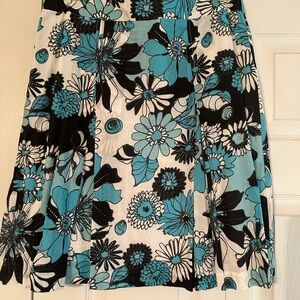 Kim Rogers Black and Teal Floral Top